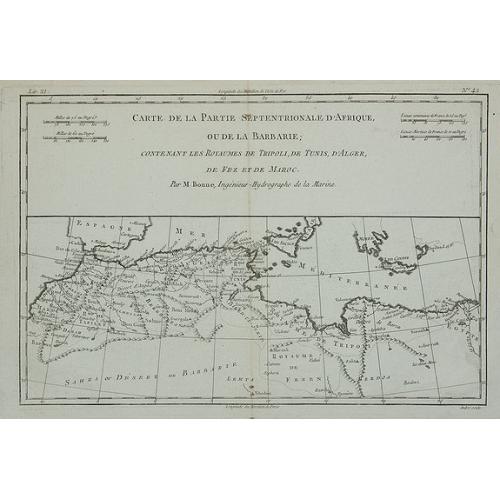 Old map image download for Carte de la Partie Septentrionale d'Afrique ou de la Barbarie, ...