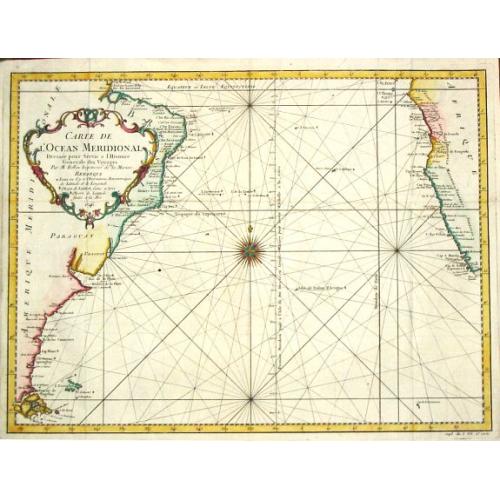 Old map image download for Carte de l' Ocean Meridional, 1746.