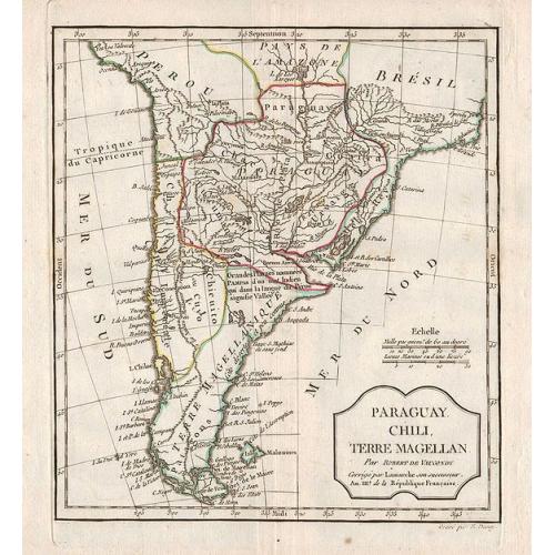 Old map image download for Paraguay, Chili, Terre Magellan.