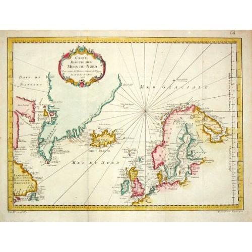 Old map image download for Carte Réduite des Mers du Nord. 1758.