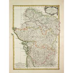 Carte des Gouvernements de d' Anjou, et du Saumurois, de la Touraine, du Poitot, du Pays d' Aunis, Saintonge-Angoumois.