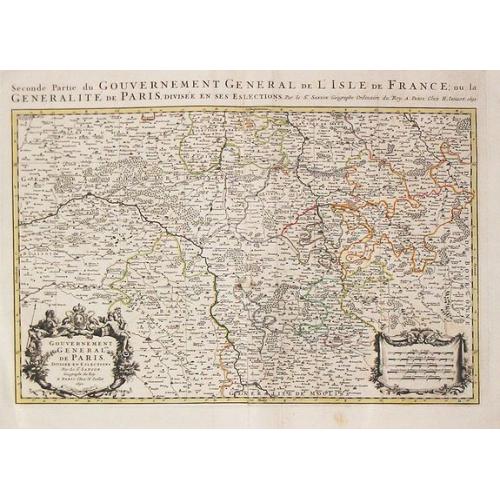 Old map image download for Seconde Partie du Gouvernement General de l\' Isle de France, ou la Generalite de Paris. Paris, 1692.