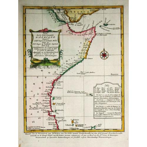 Old map image download for Carte De la Coste Orientale d' Afrique.