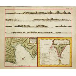 Carte de la Baye du Bon Succès dans le Détroit de le Maire./ Carte de la partie S.E. de la Terre de Feu comprenant le Détroit de le Maire et une part.ie de la Terre des Etats. 1769.