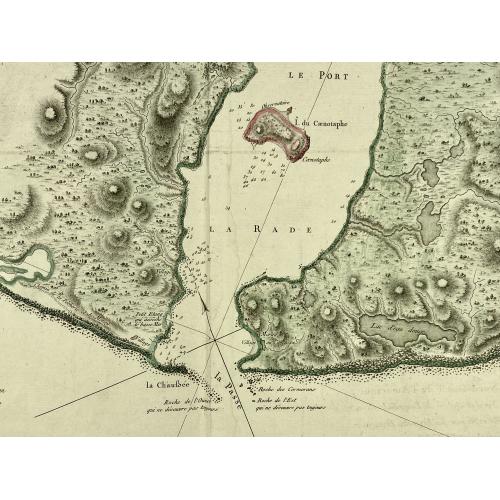 Old map image download for [Lot of 2 maps] Important plan of Port Bucarelli 1384 / Chart of the entrance of "Bassin de L'Quest", La Perouse. 1709