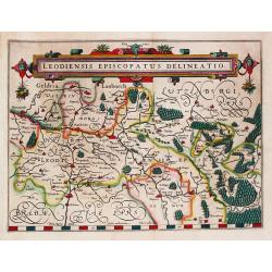 [ lot of 14 maps/views] Caerte vanden lande ende Graefschappe van Hollandt, Midtsgaders het landt van Utrecht, de deelen ende houcken van andere lande annex hollt gelege. 1589.