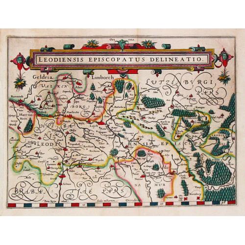 Old map image download for [ lot of 14 maps/views] Caerte vanden lande ende Graefschappe van Hollandt, Midtsgaders het landt van Utrecht, de deelen ende houcken van andere lande annex hollt gelege. 1589.