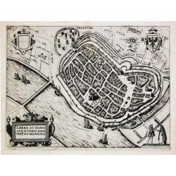 [ lot of 14 maps/views] Caerte vanden lande ende Graefschappe van Hollandt, Midtsgaders het landt van Utrecht, de deelen ende houcken van andere lande annex hollt gelege. 1589.