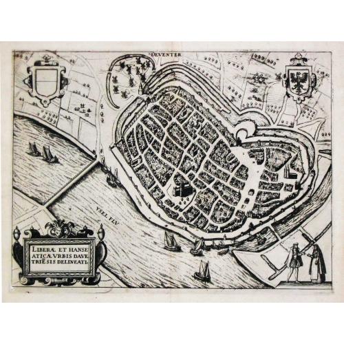 Old map image download for [ lot of 14 maps/views] Caerte vanden lande ende Graefschappe van Hollandt, Midtsgaders het landt van Utrecht, de deelen ende houcken van andere lande annex hollt gelege. 1589.