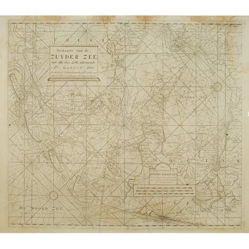 Old map image download for Paskaarte van de Zuyder zee met alle des Zelfs inkoomende Gaaten A° 1771.