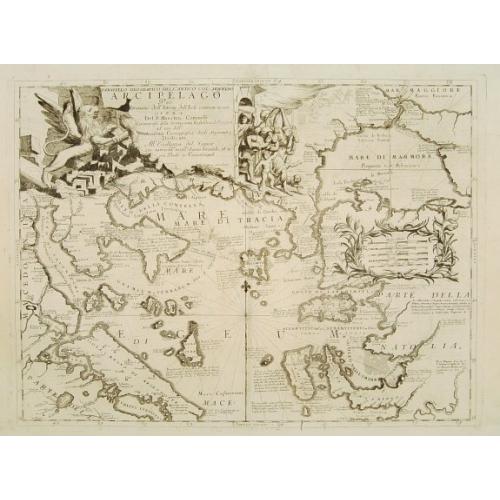 Old map image download for Paralello geografico dell'antico col moderno Arcipelago ..