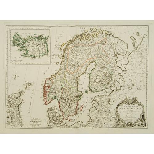 Old map image download for Les Royaumes de Suede et Norwege divisés par Provinces..