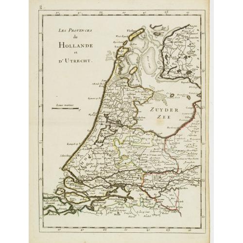 Old map image download for Les Provinces de Hollande et d'Utrecht.