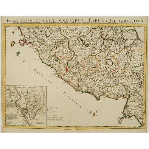 Old map image download for Regionum Italiae Mediarum Tabula Geographica.