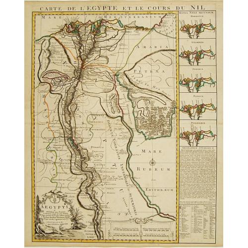 Old map image download for Carte de l'Egypte et le cours du Nil.