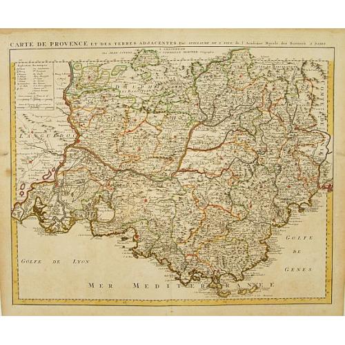 Old map image download for Carte de Provence et des Terres Adjacentes.