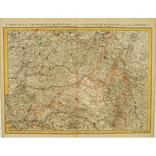 Old map image download for Carte De La Champagne et des Pays Voisins.. Chalons.. Soissons &c.