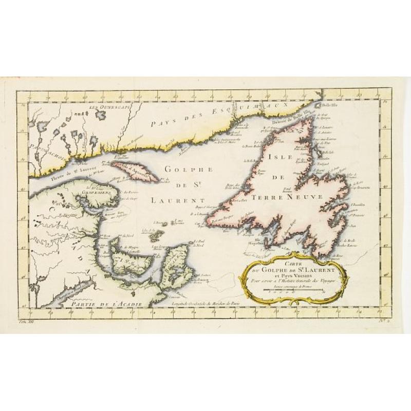 Carte du Golphe de St.Laurent et Pays Voisins..