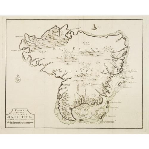 Old map image download for Kaart van het eyland Mauritius.