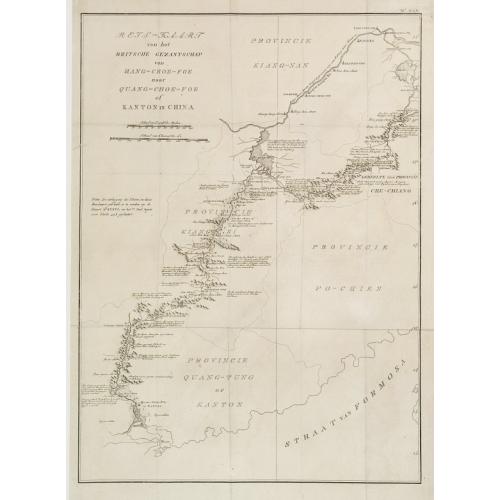 Old map image download for Reis-kaart van het Britsche gezantschap van Hang-choe-foe naar Quang-choe-foe of Kanton in China.