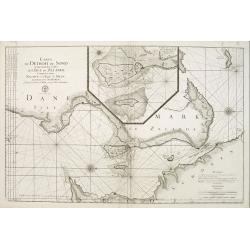 Carte du detroit du Sond contenant les costes de L'Isle de Zélande comprises entre Nicopen et l'Isle de Meun, et celles du Schonen ..