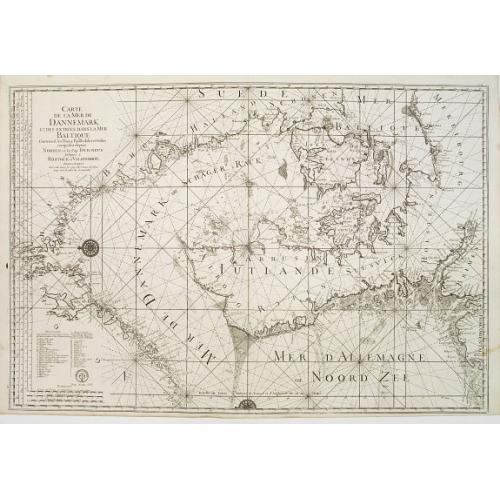 Old map image download for Carte de la Mer de Dannemark et des entrées dans la Mer Baltique contenant les bancs, passes, isles et costes comprises depuis Norden et le Cap Der-Neus ..