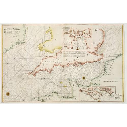 Old map image download for A new and correct chart of the channel between England & France..