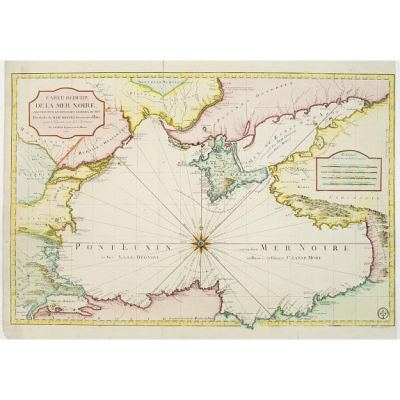 Carte réduite de la Mer Noire, dressée pour le service des vaisseaux du Roy. Par ordre de M. de Boynes, secretaire d'Etat..