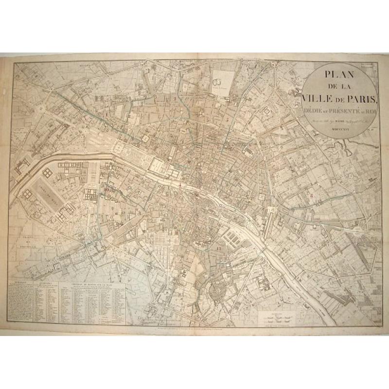 PLAN DE LA VILLE DE PARIS, DIDIE ET PRESENTE AU ROI