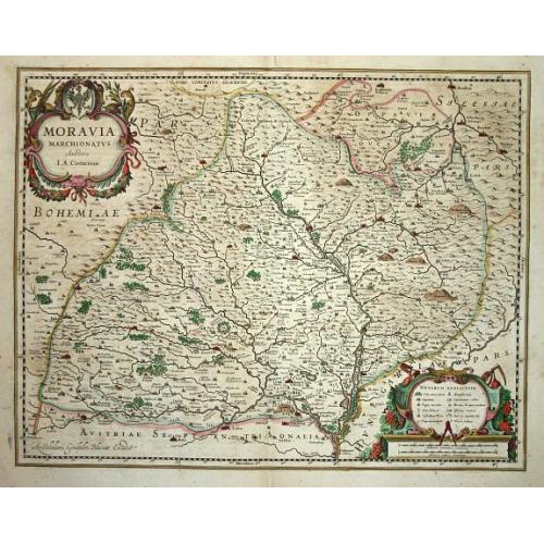 Old map image download for Moravia Marchionatus Auctore I.A. Comenio