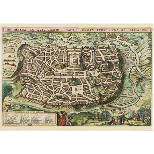 Old map image download for De Heylige en Wytvermaerde Stadt Ierusalem Eerst Genaemt Salem