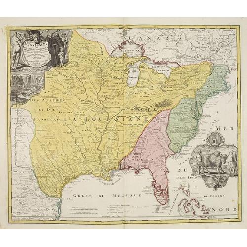 Old map image download for Amplissimae Regionis Mississipi,.. Provinciae Ludovicianae. . .