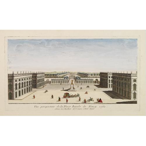 Old map image download for Vue perspective de la Place Royale de Nancy 1760.