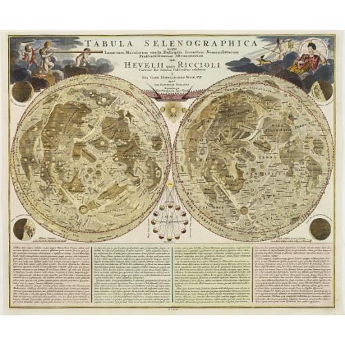 Old map image download for Tabula Selenographica..Hevelii quam Riccioli..