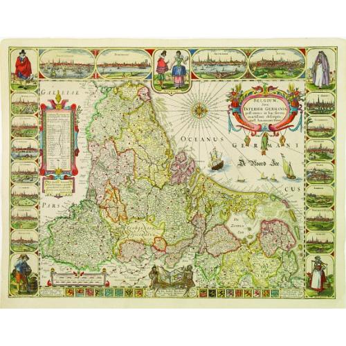 Old map image download for Belgium sive Inferior Germania post omnes..