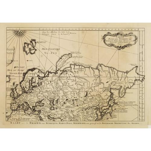 Old map image download for Carte pour les Voyages de Rubruquis, Marco Polo Jen-Kin-son & ca.