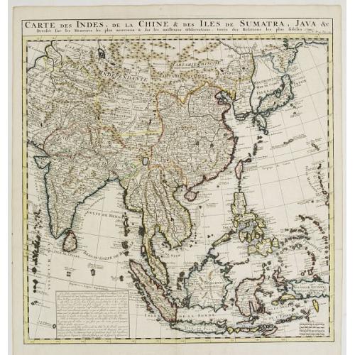 Old map image download for Carte des Indes, de la Chine & des Isles de Sumatra, Java &c..