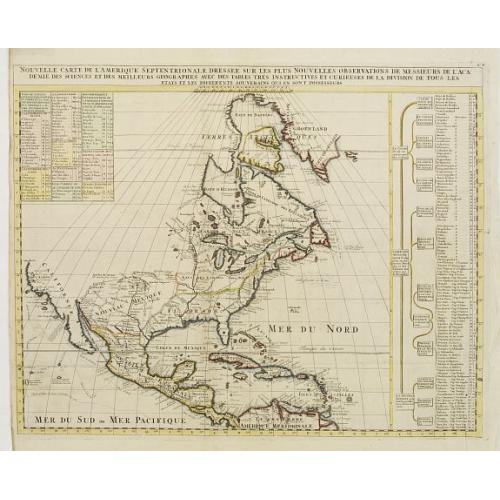 Old map image download for Nouvelle Carte de l' Amerique Septentrionale Dressee sur les plus Nouvelles Observations de Messieurs de l' Academie..