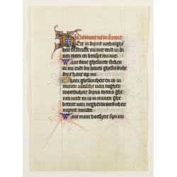 Manuscript leaf on vellum from a Dutch Book of Hours.