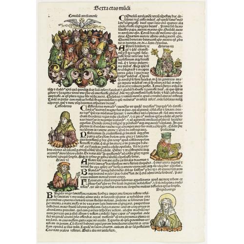 Old map image download for Papal council, and portraits of different saints..