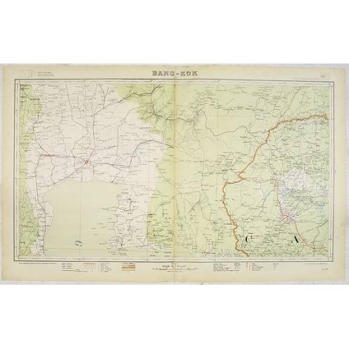 Old map image download for Carte de l''Indochine, feuille n°13: Bang-Kok.