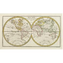 Mappe-monde Dessinée d'après toutes les Découvertes qui ont été Faites jusqu'en 1800. Par l'A.M. ..