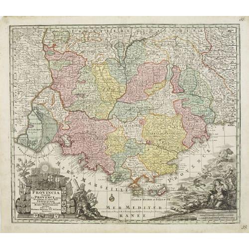 Old map image download for Provincia Gallis la Provence dicta..