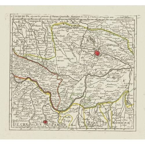 Old map image download for V. Cours du Po, où sont les environs de Parme, Guastalle, Mantoue, &c.