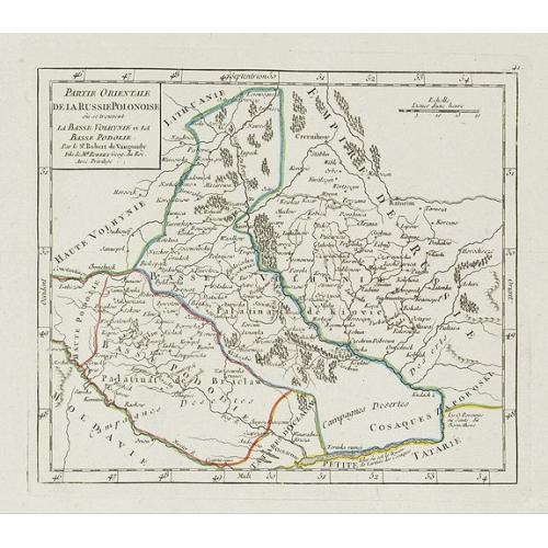 Old map image download for Partie orientale de la Russie Polonaise, où se trouvent la Basse Volhynie et la Basse Podolie.