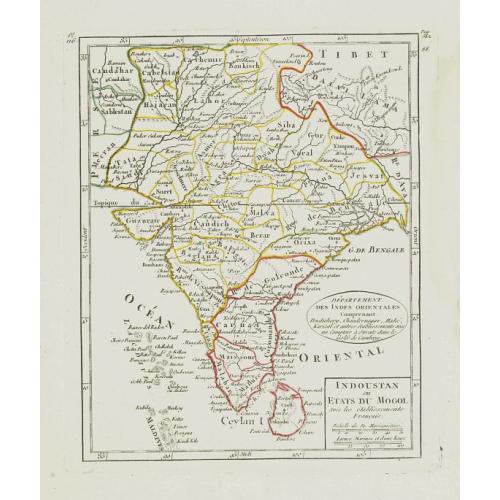 Old map image download for Indoustan ou Etats du Mogol Avec les établissements Français.