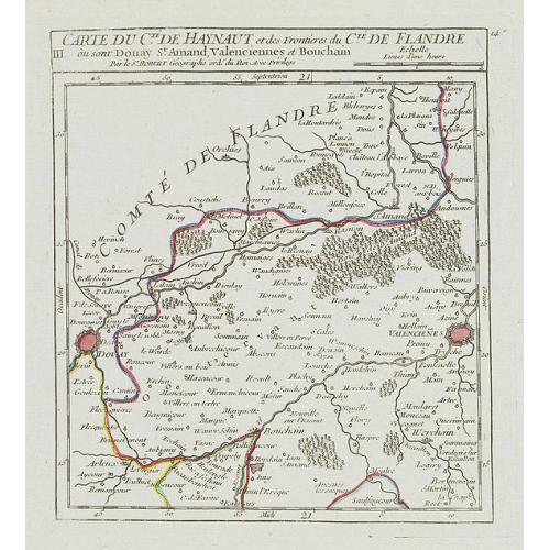 Old map image download for III. Carte du C.té de Haynaut et des Frontieres du C.té de Flandre..