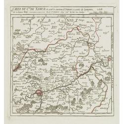 VI. Carte du C.té de Namur où sont les environs de Namur.. Huy.