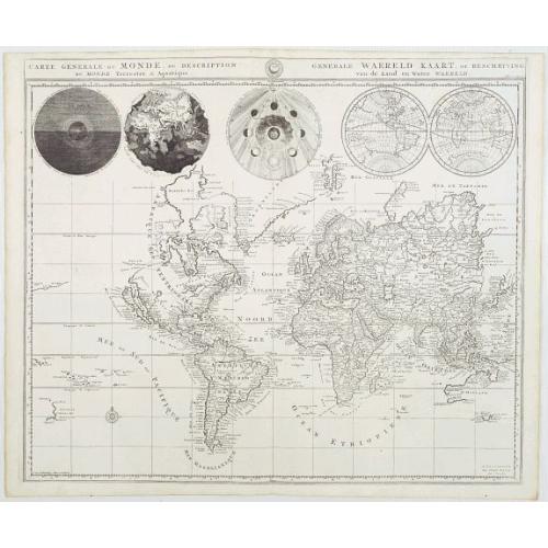 Old map image download for Carte générale du monde, ou description du monde Terrestre & Aquatique.