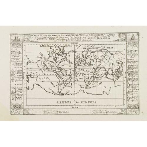 Old map image download for Carta Hydrographica oder algemeine Welt und Commercien Carte..